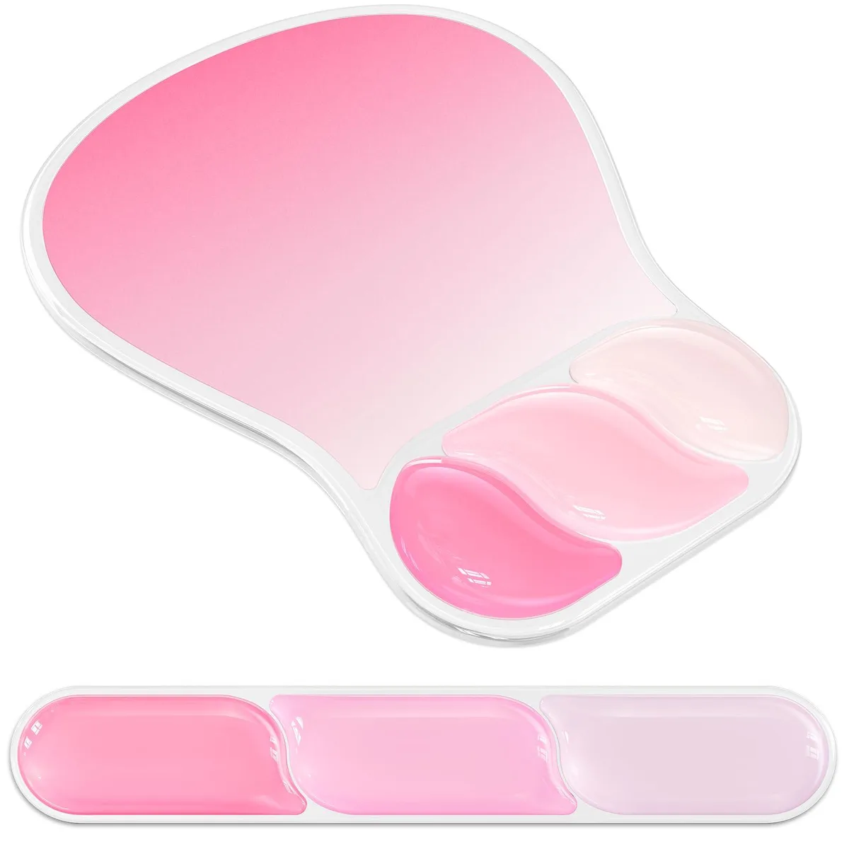AKIT Ergonomic Gel Mouse Pad & Keyboard Wrist Rest Set Rose Pink Gradient — product photo