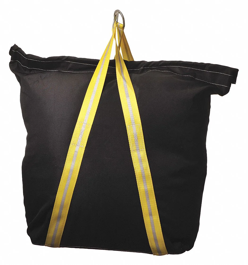 Black 1000 denier polyester fold-over transport bag with two webbing handles