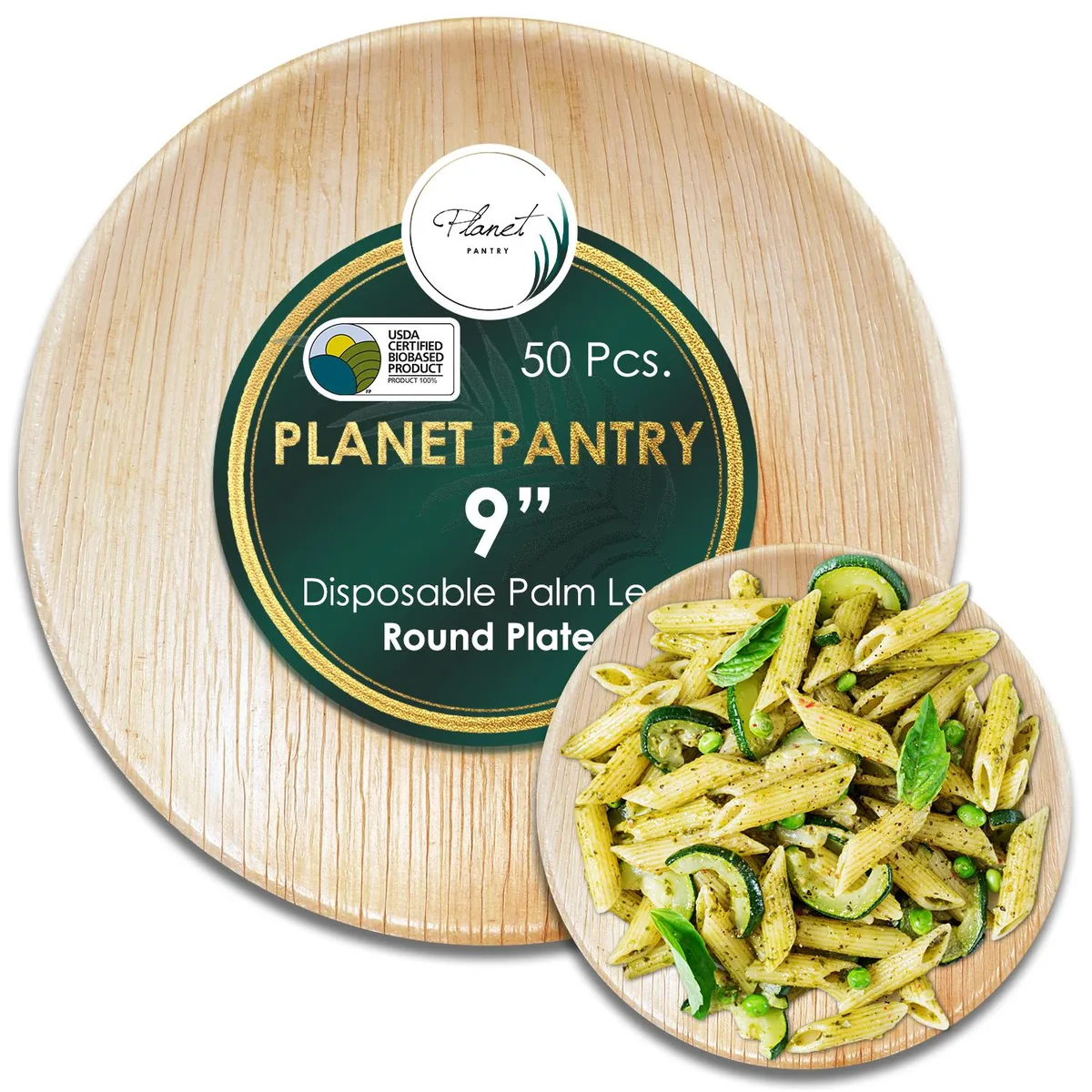 Planet Pantry Planet Pantry Disposable Palm Leaf 9" Round Plate 50 pcs — product photo