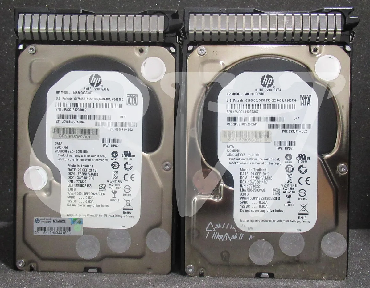 HP HP MB3000GCVBT 3TB 7200RPM SATA 3.5in internal hard drive — product photo