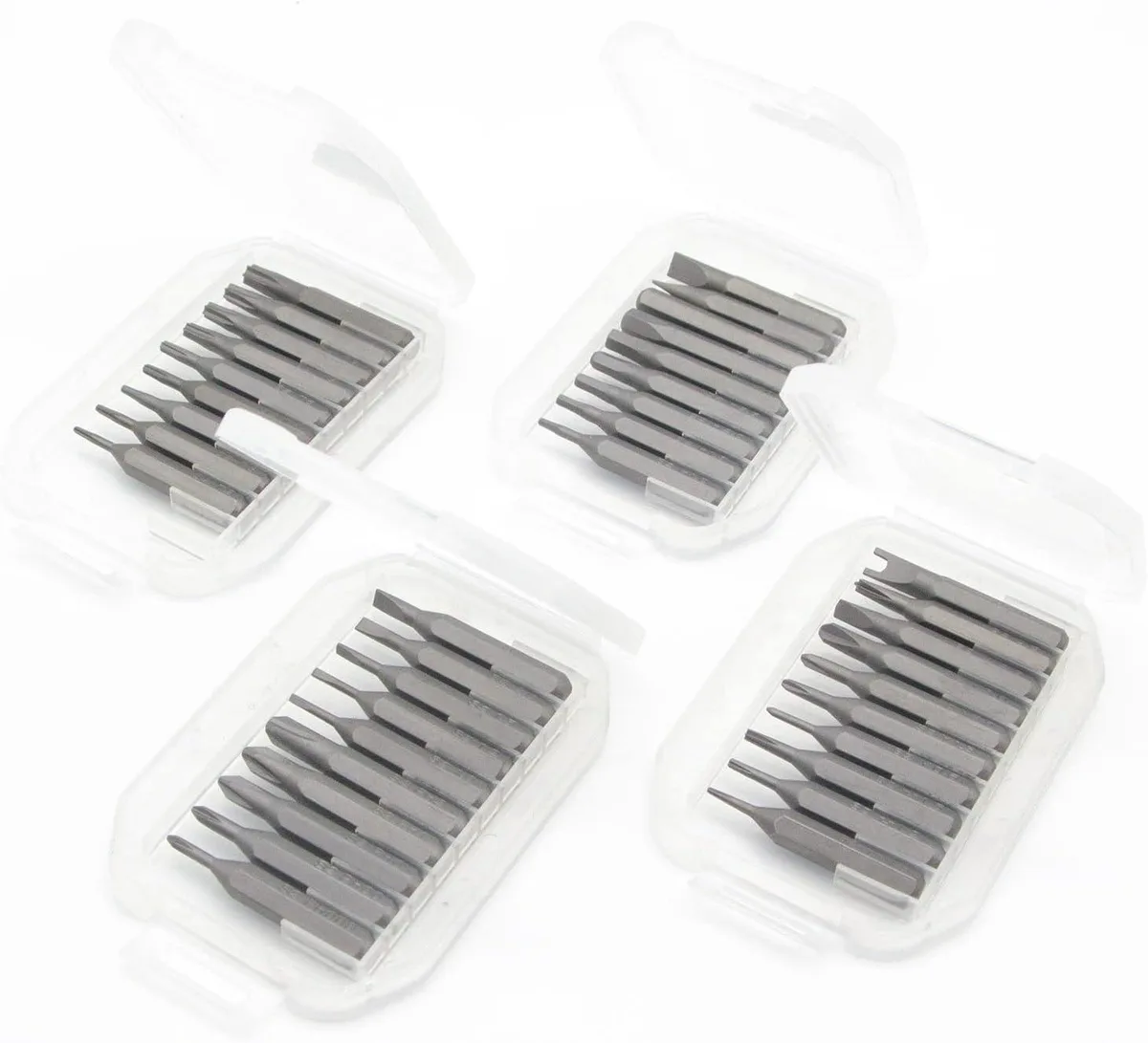 38-piece precision bit set in transparent case