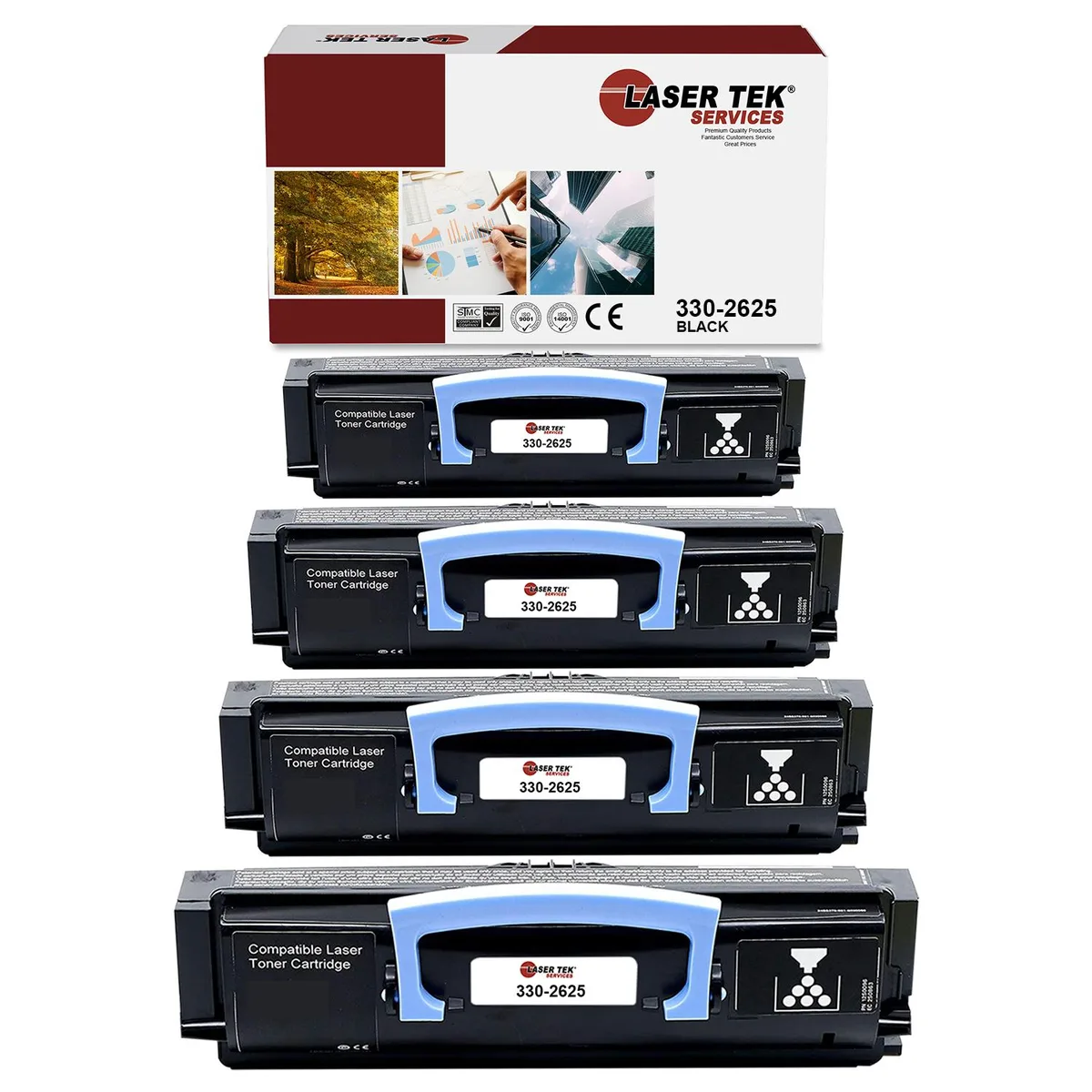 Laser Tek Services Laser Tek Services 4-pack Dell 2330 (330-2650) Black Toner Cartridges — product photo