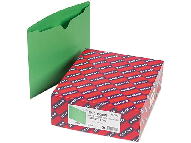 Smead Smead 75503 file folder, 11 pt stock, green, 100/box — product photo