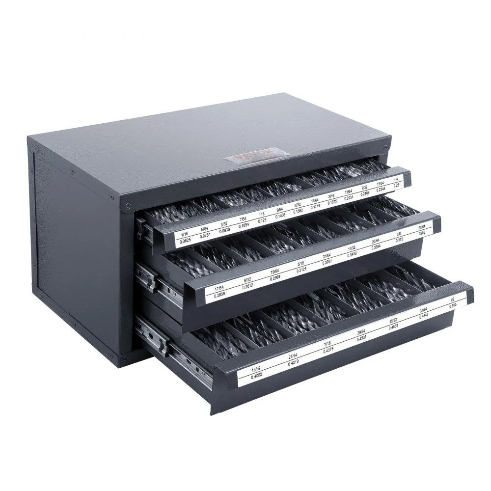 VEVOR VEVOR Drill Bit Dispenser Cabinet 3-Drawer 29-Compartment 1/16-1/2in Steel Specialty Appliance — product photo