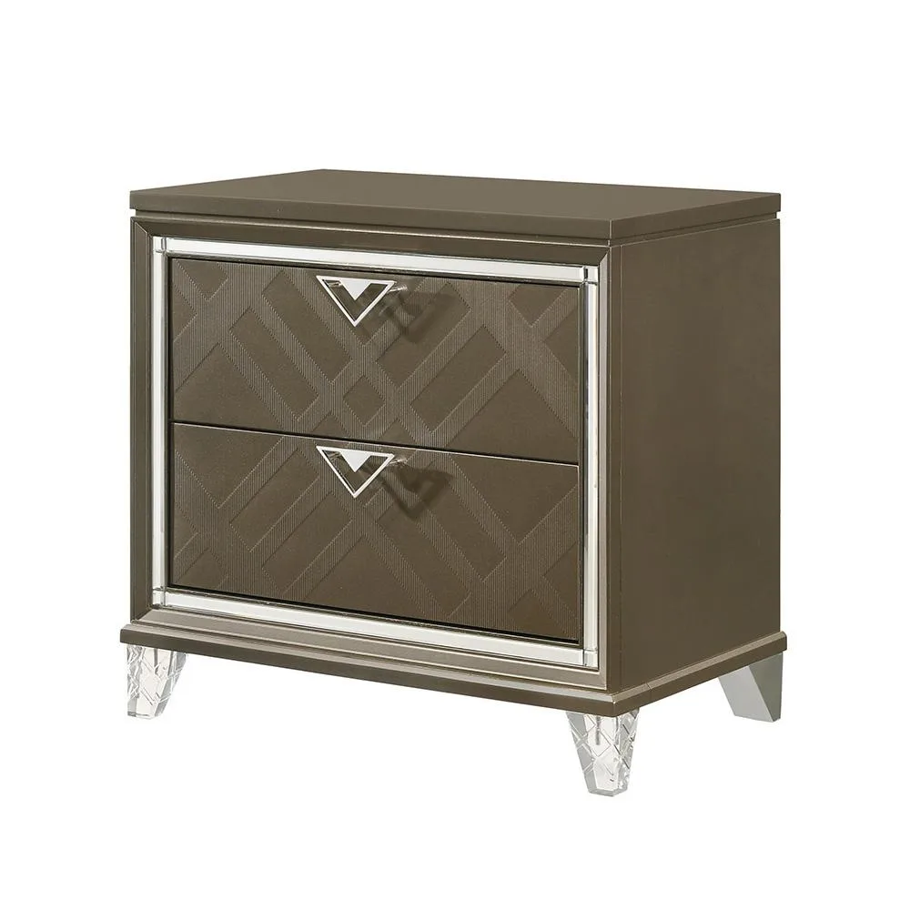 tuphen tuphen Skylar Dark Champagne Nightstand 2-Drawer — product photo