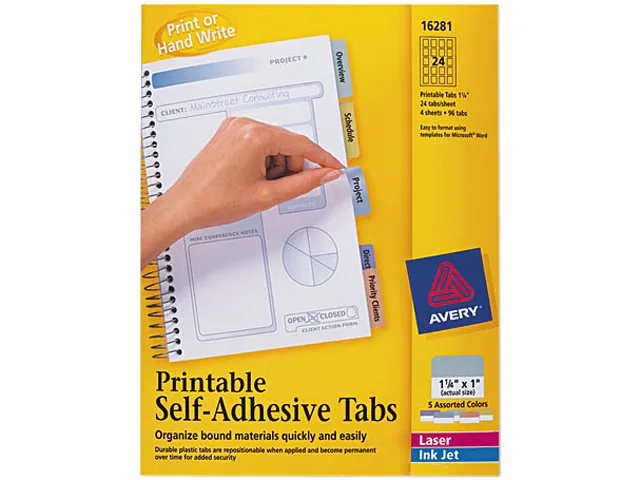 Pack of assorted multicolor repositionable plastic tabs