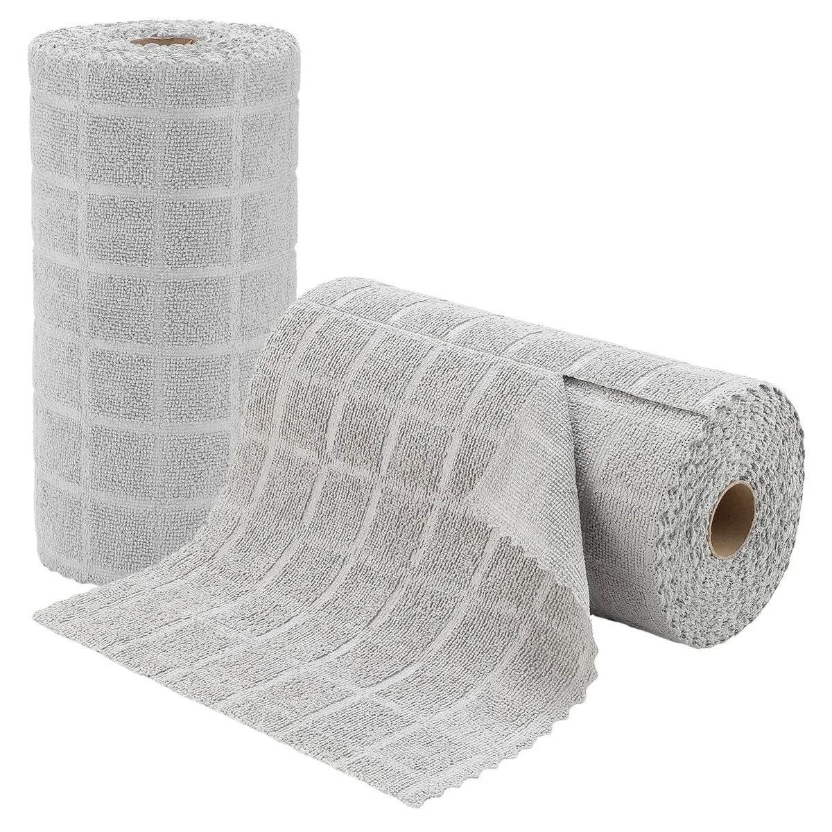 Light gray microfiber cloth roll, 80 tear-off 12-inch squares