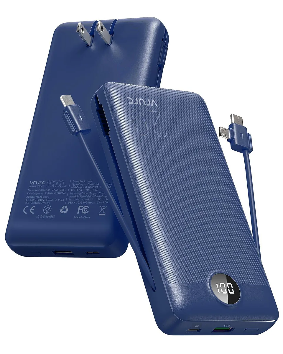  VRURC T2046 20000mAh Power Bank Navy — product photo
