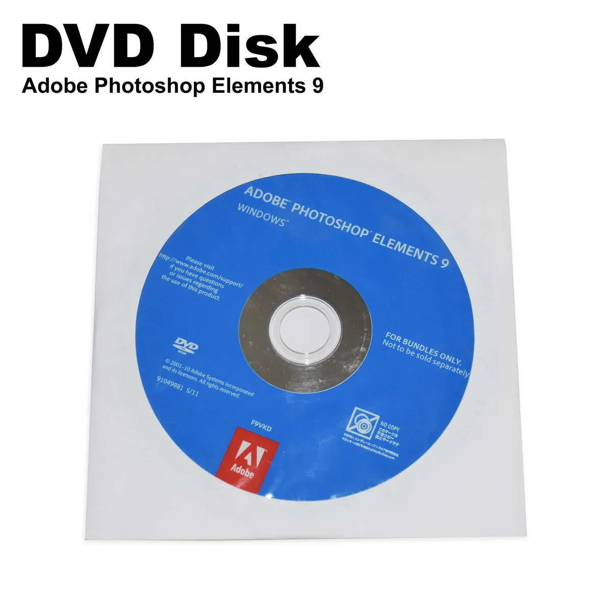 Adobe Adobe 65Y89 Photoshop Elements 9 2010 disc laptop replacement part — product photo