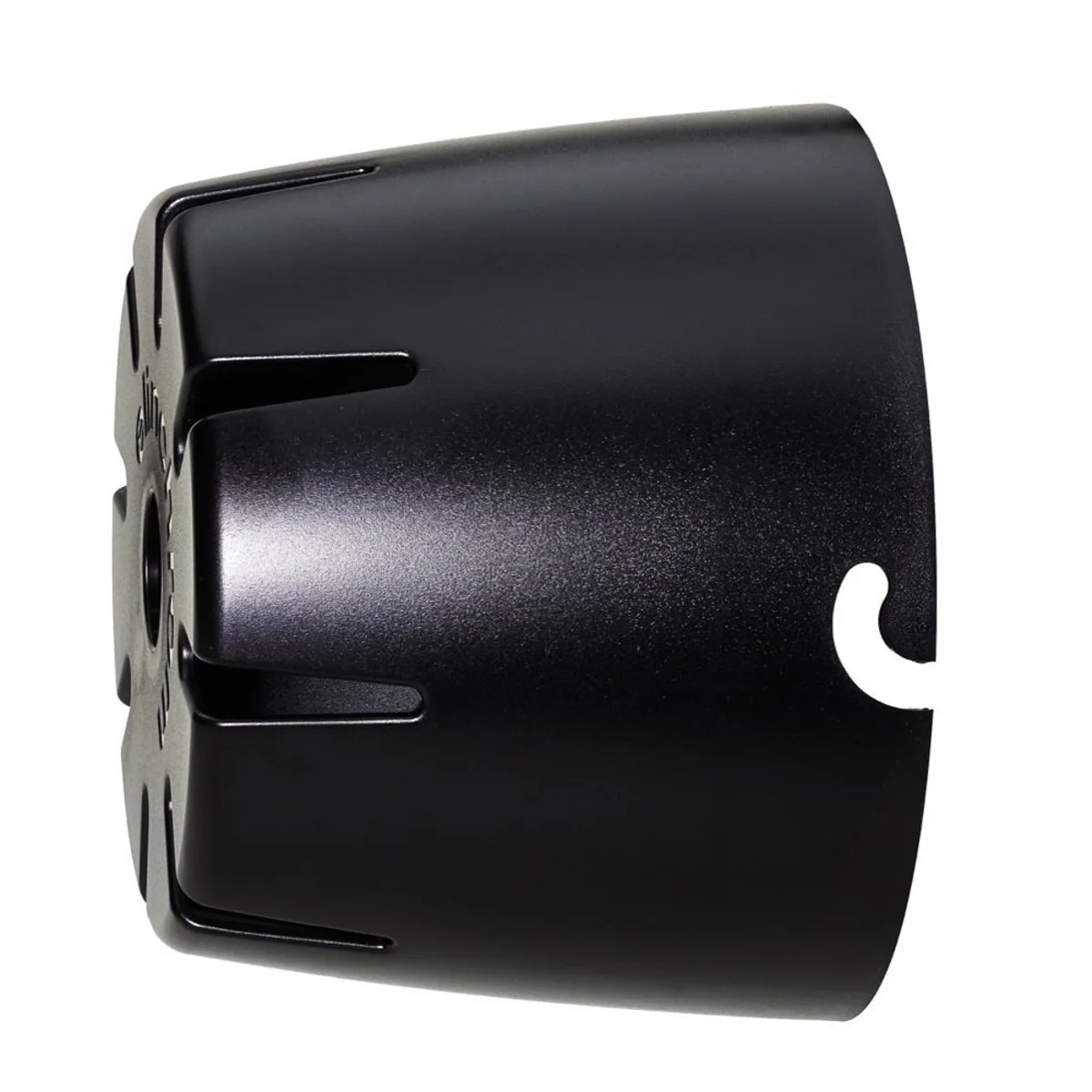 Black plastic protective cap for Elinchrom flash units, rounded shape with snug fit