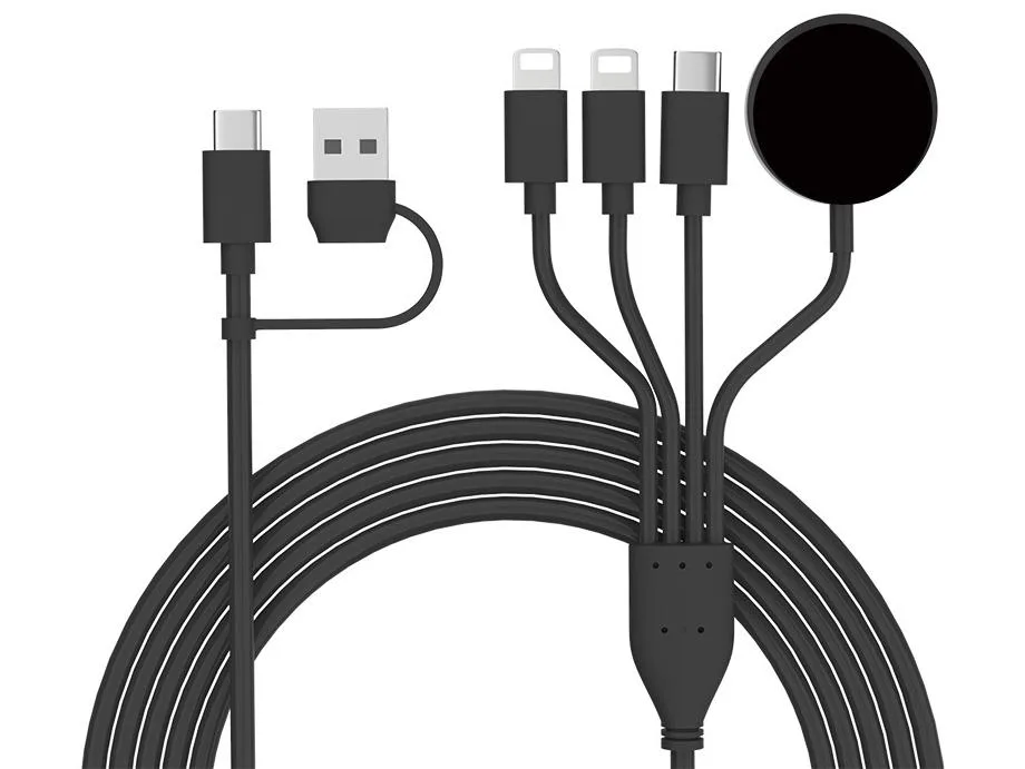 Corn Electronics Corn Electronics 4-in-2 Multi Charging Cable 4 ft Black — product photo