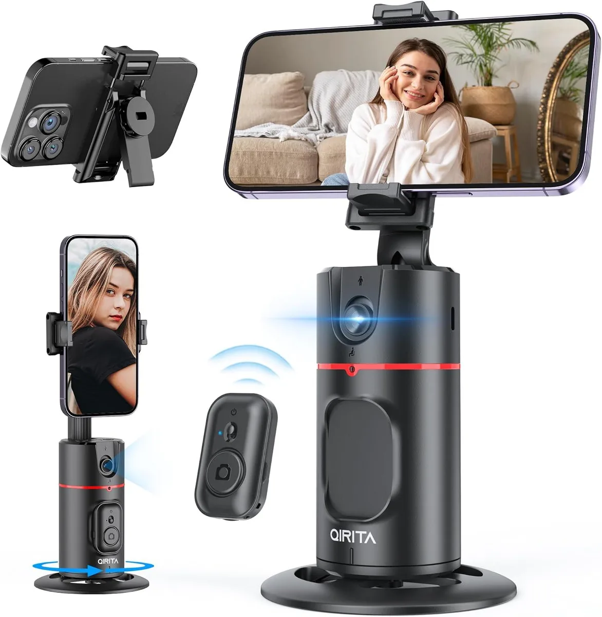 BFKK BFKK Auto Face Tracking Tripod Phone Mount with Remote 360° Rotation 1200mAh Battery 270g — product photo