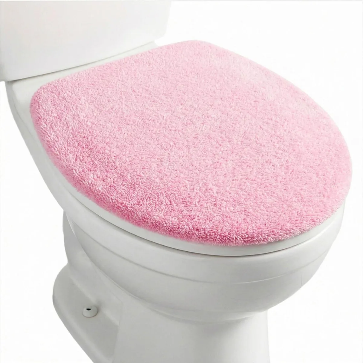Microfiber Toilet Lid Cover Pink 43-58 cm — product photo