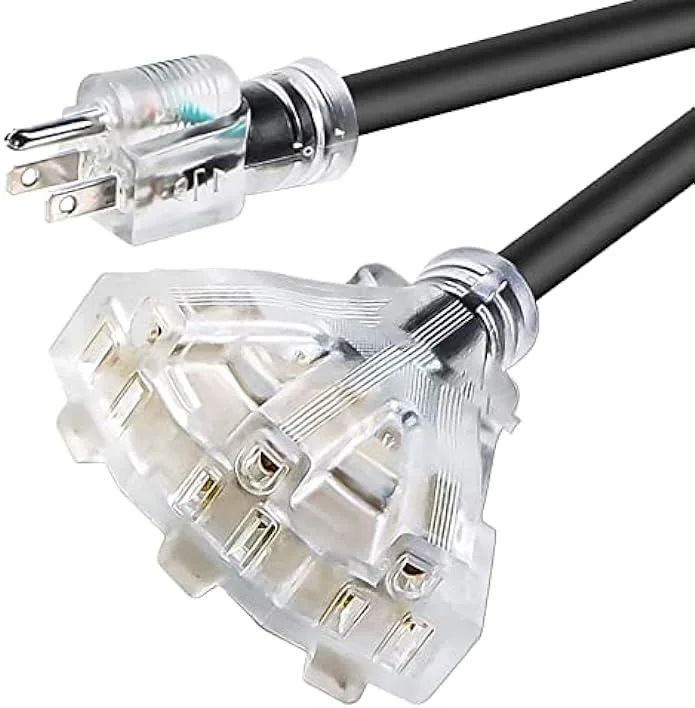 usbroway usbroway 12/3 SJTW 12AWG 15A 1875W 3-Outlet Extension Cord — product photo