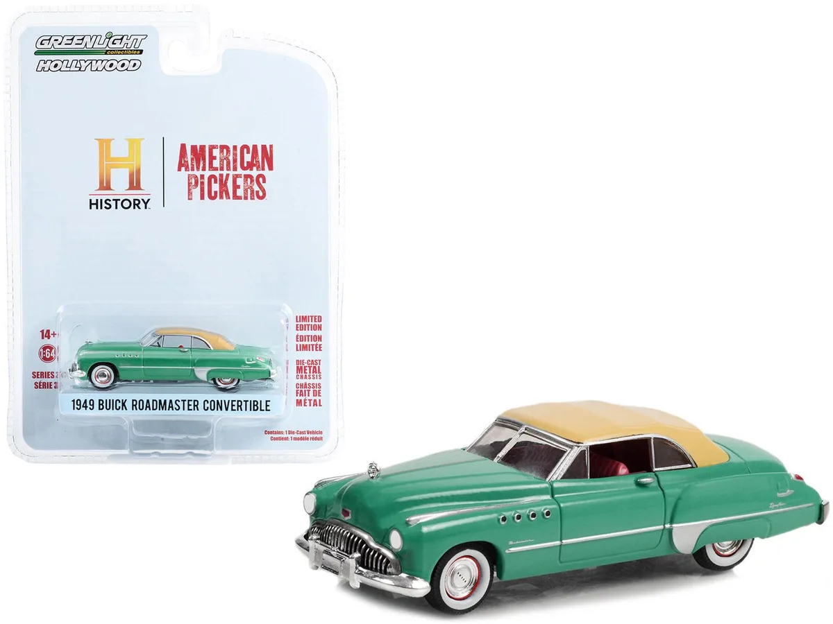 GREENLIGHT GREENLIGHT 1949 Buick Roadmaster Convertible Green "American Pickers" 1/64 Diecast #37 — product photo