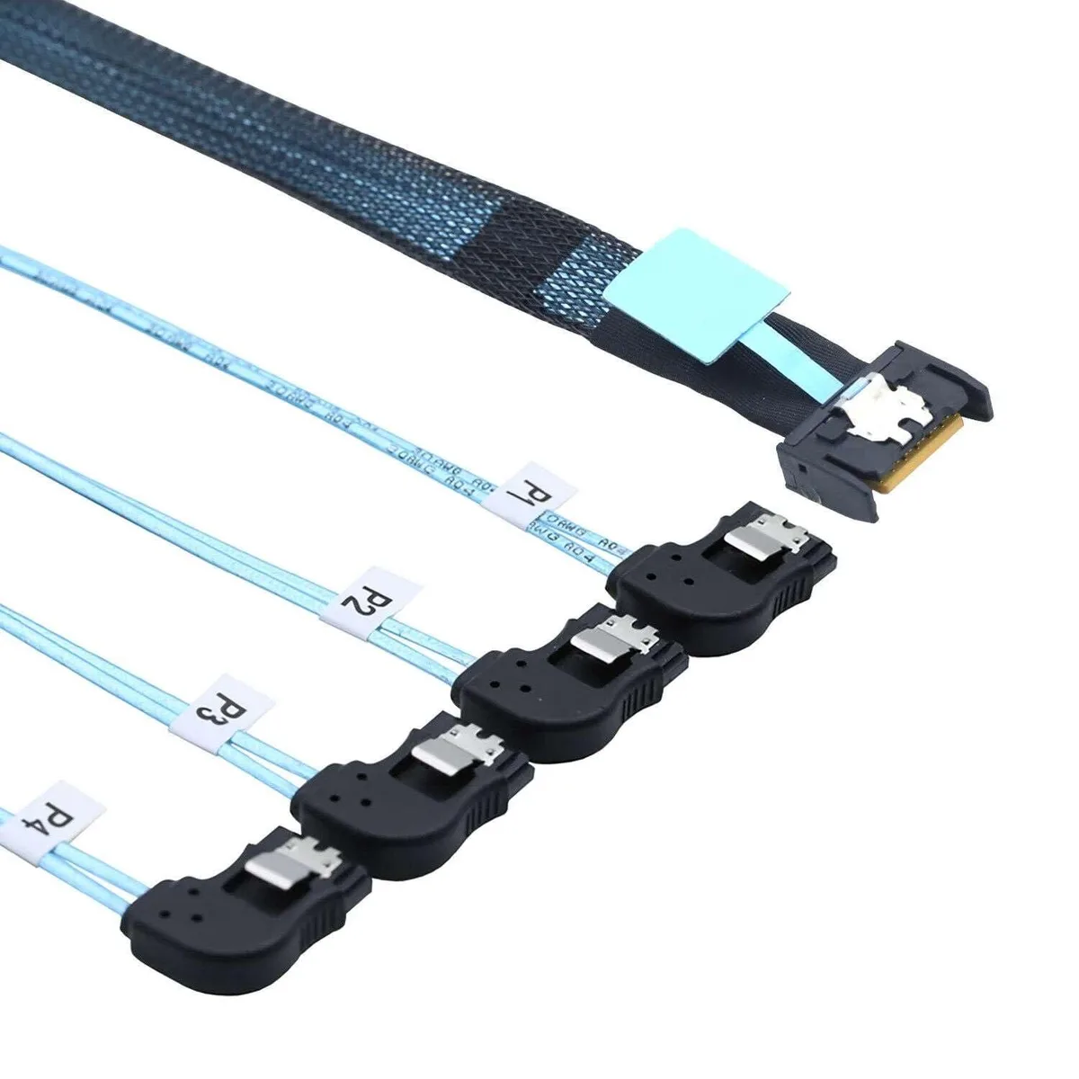 Vszerda Vszerda MCIOSFF8654-4XST-L SFF-8654 38P to 4X SATA Left Angle Cable 100CM — product photo