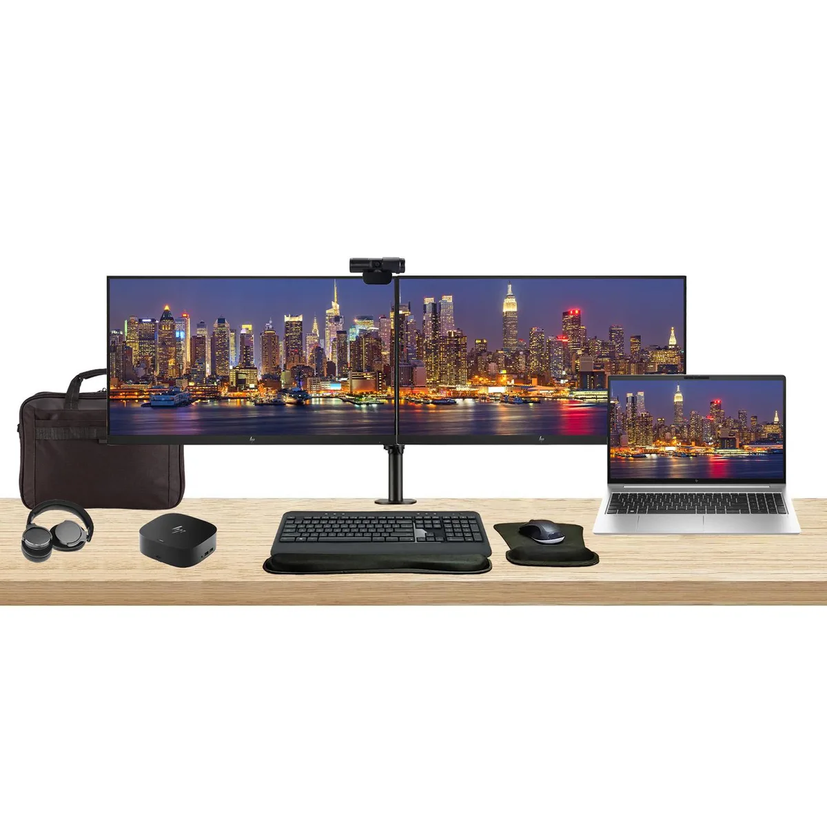 HP HP EliteBook 655 G10 15.6" Ryzen 5 16GB 512GB Bundle with 2×24" Monitors, Dock, Peripherals — product photo