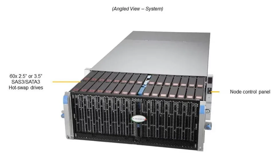 Supermicro Supermicro SSG-640SP-E1CR60-G1 rack server dual Xeon 4310 256GB 4×20TB 960GB NVMe — product photo