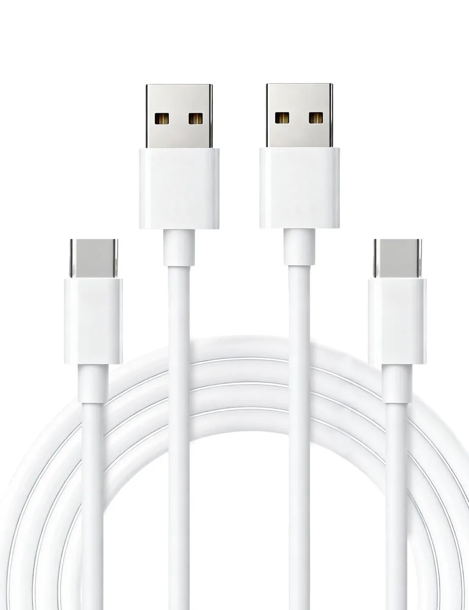 DIXSG DIXSG ACD6 USB A to USB C cable 2-pack 3 ft 6 ft 480 Mbps white — product photo