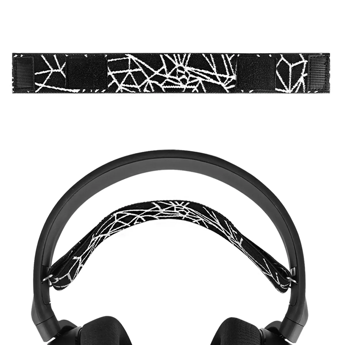 Geekria Geekria Flex Fabric Headband Pad for SteelSeries Arctis 5, Arctis 3 (Dark + White) — product photo