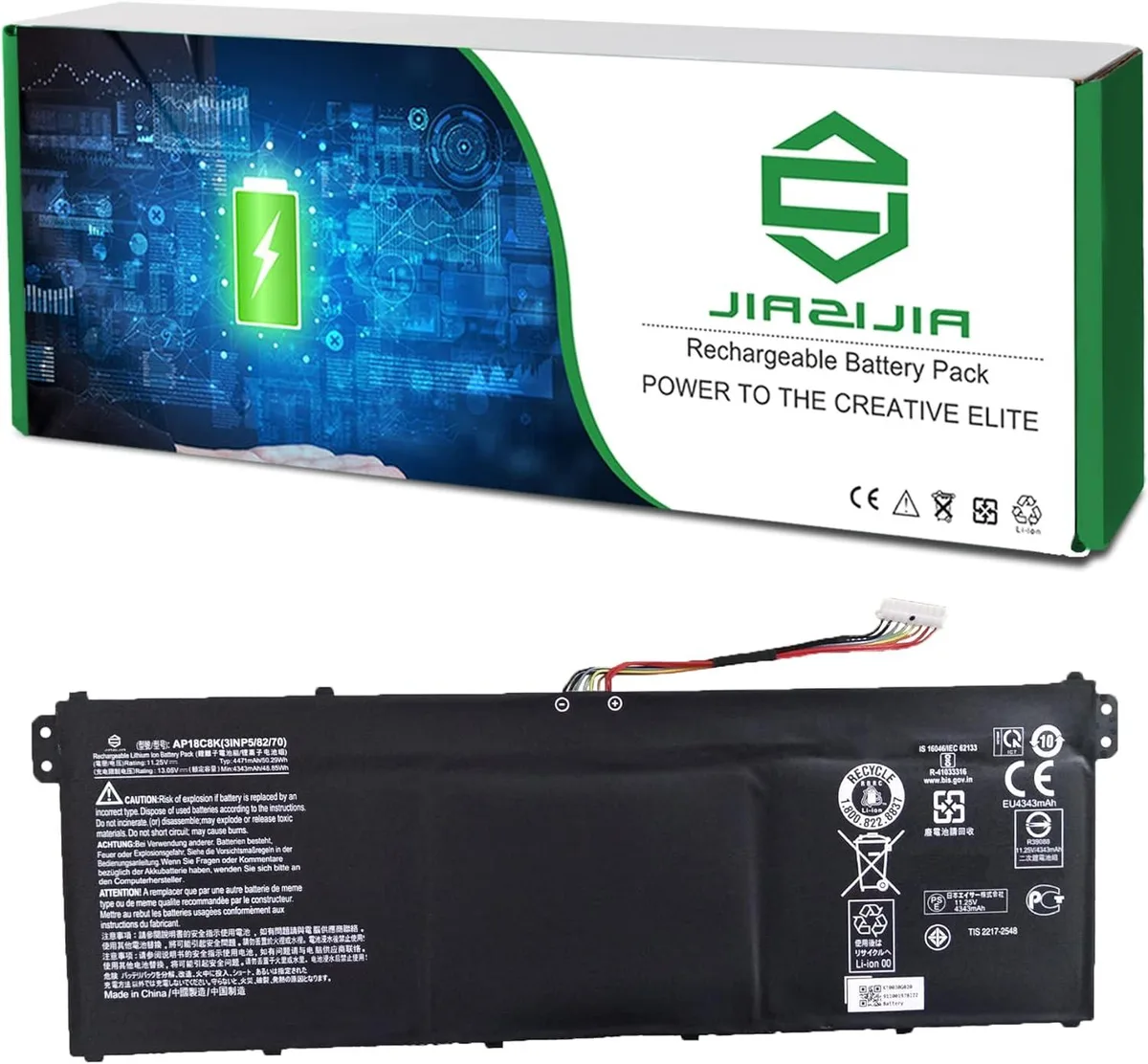 NShi NShi AP18C8K laptop battery 11.25V 50.29Wh 4471mAh — product photo