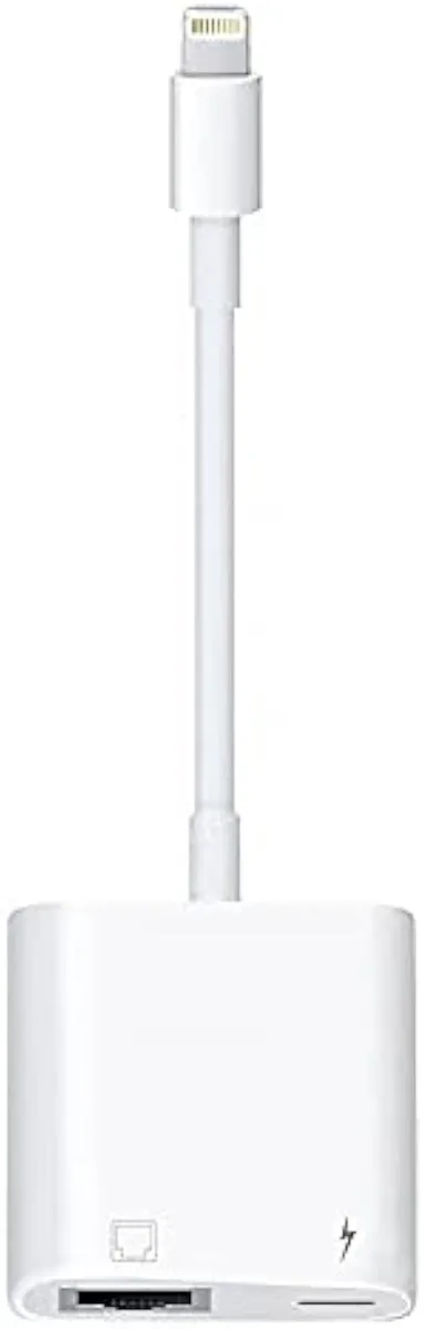 White Lightning adapter with RJ45 port and charging port
