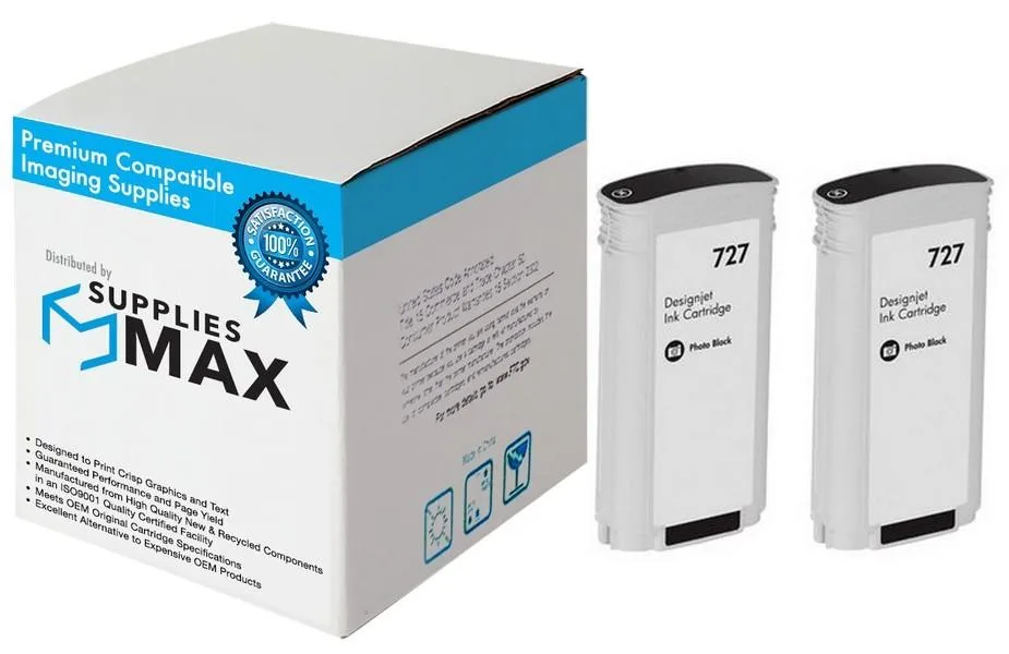 SuppliesMax SuppliesMax Remanufactured Photo Black Inkjet 2PK 130ML B3P23A_2PK — product photo