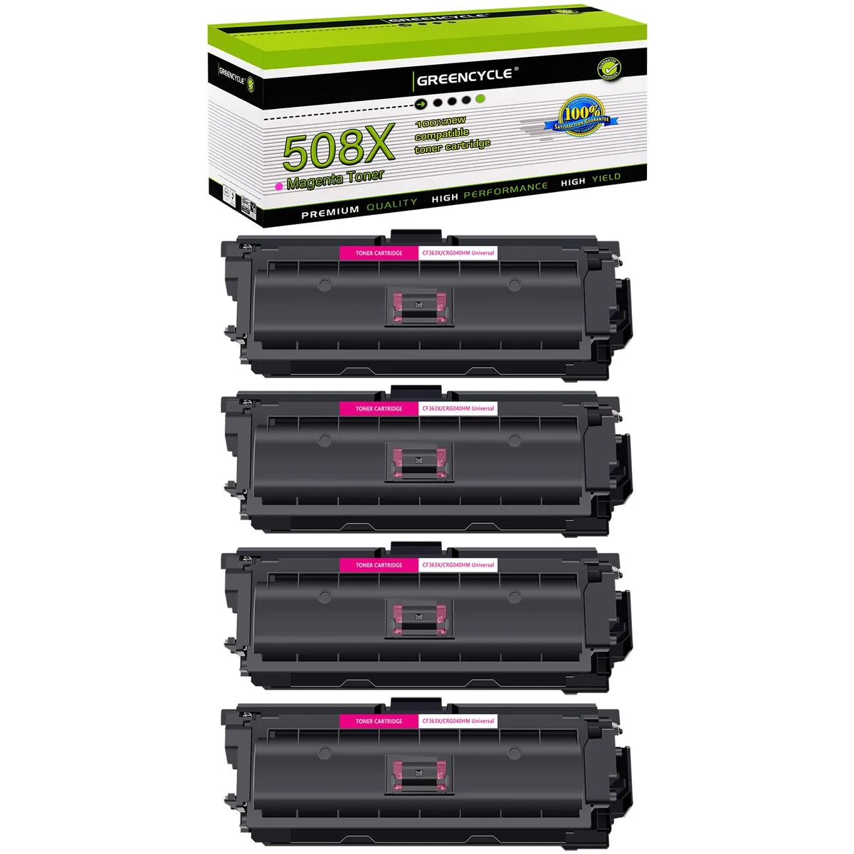 GREENCYCLE GREENCYCLE 508X CF363X Magenta Toner Cartridge 4 Pack — product photo