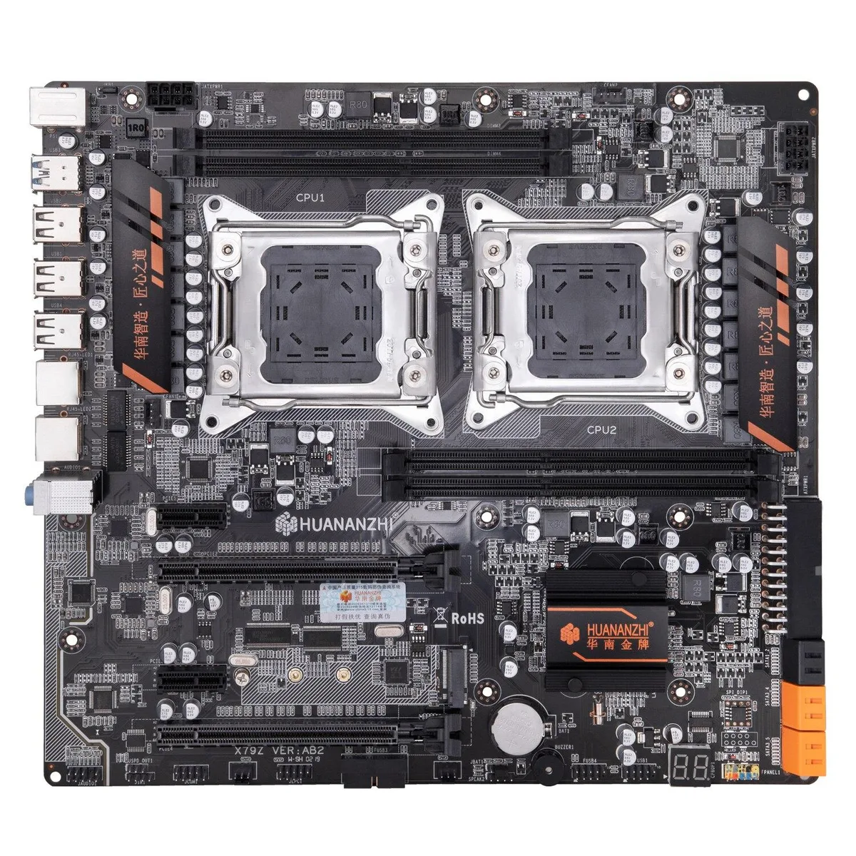 YINGHUA YINGHUA X79 4D Dual CPU server motherboard LGA 2011 DDR3 1333 1600 1866MHz 128GB USB 3.0 E-ATX — product photo