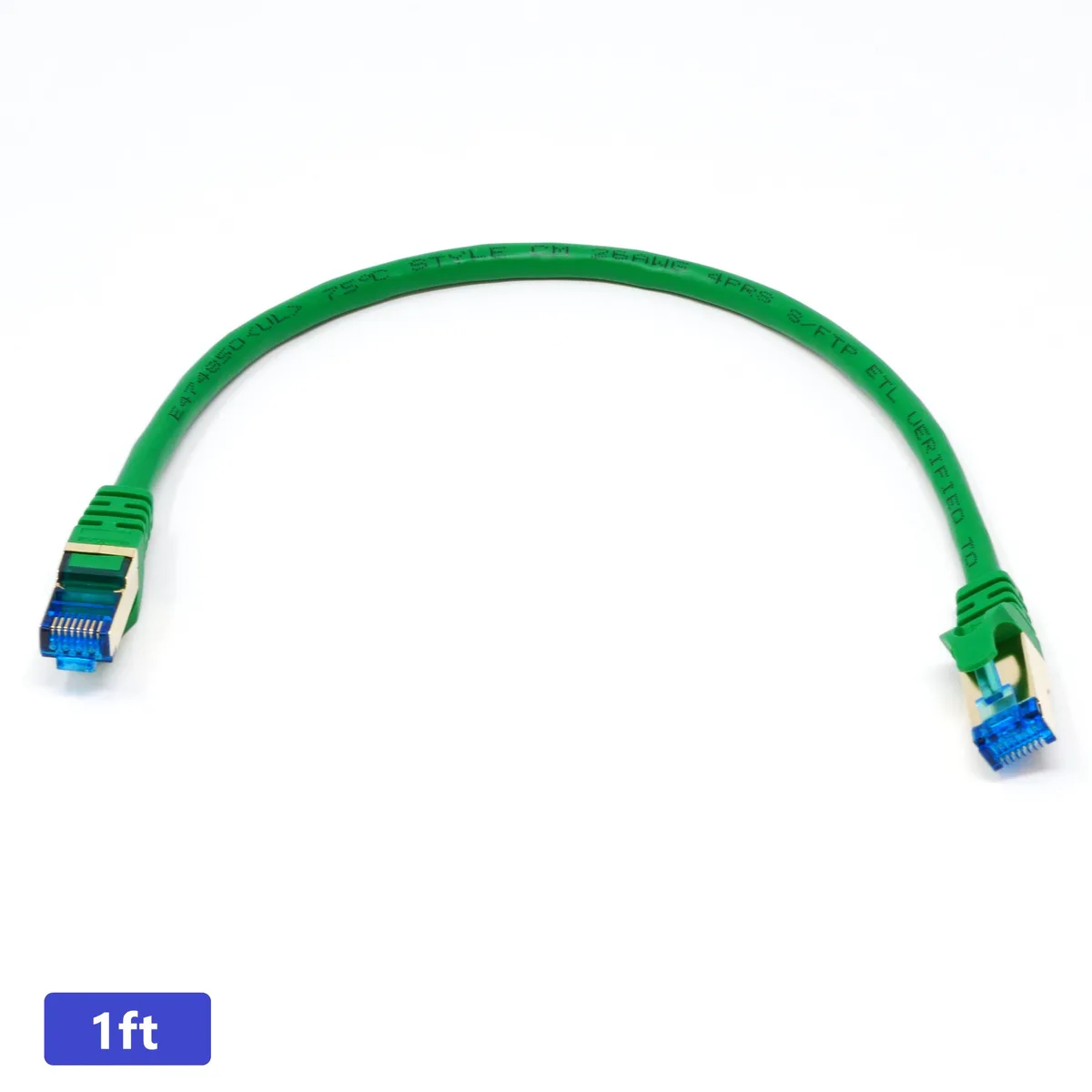 QualGear QualGear QG-CAT7R-1FT-BLK Cat 7 Ethernet Cable 1 ft Green — product photo