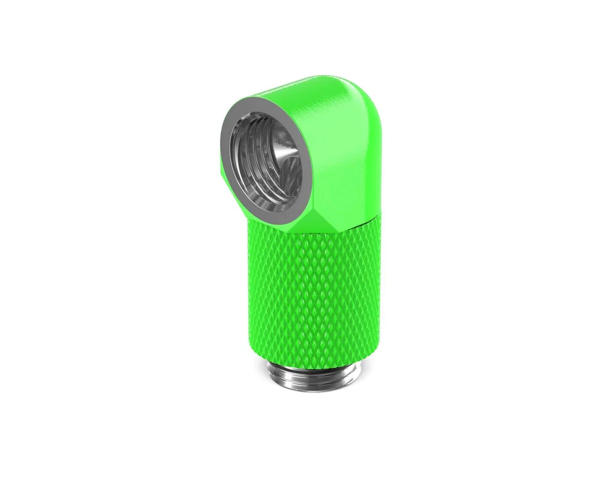 PrimoChill PrimoChill G1/4 90° Rotary 20mm Extension Elbow Fitting UV Green — product photo