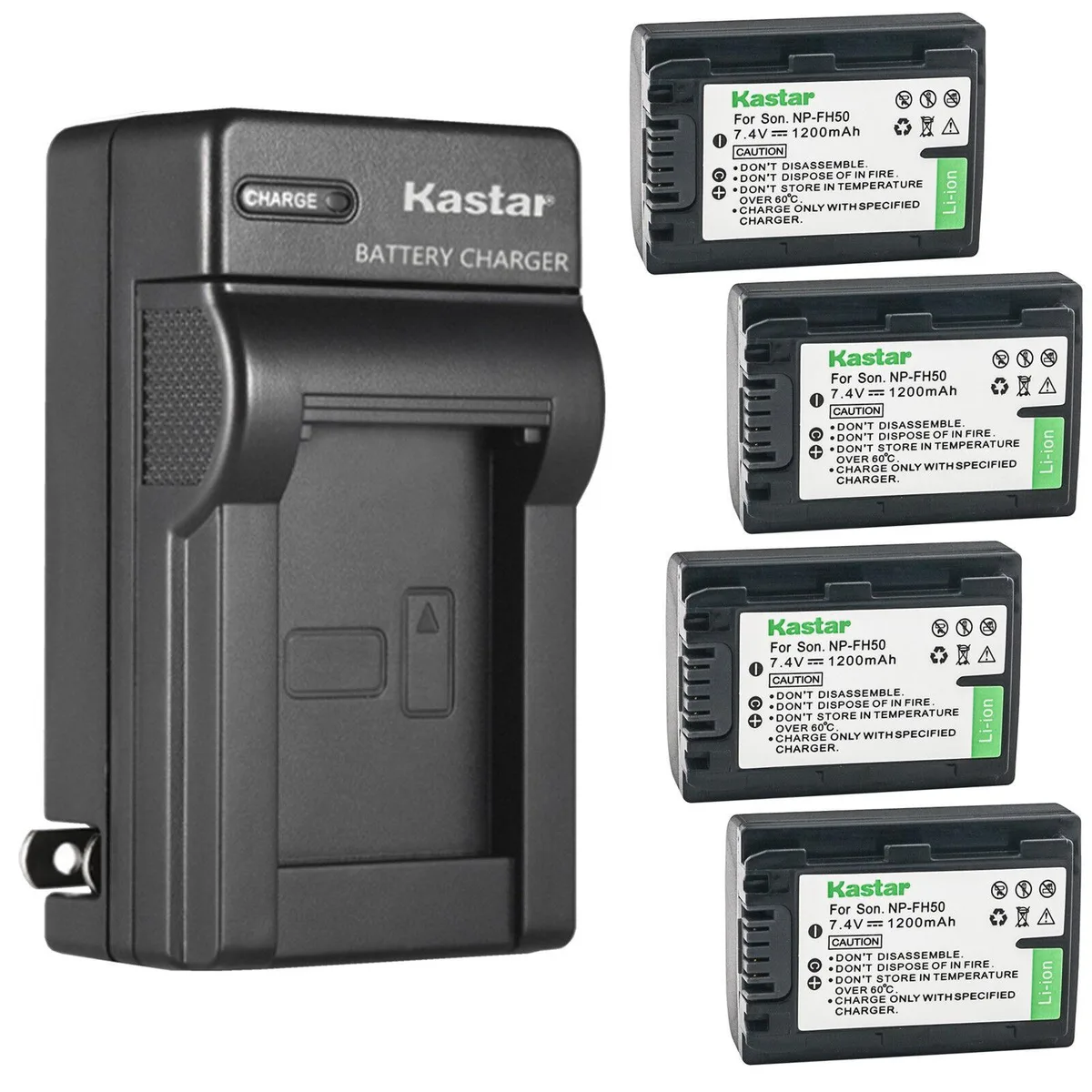 Kastar Kastar NP-FH50 4 Battery + AC Wall Charger Kit — product photo