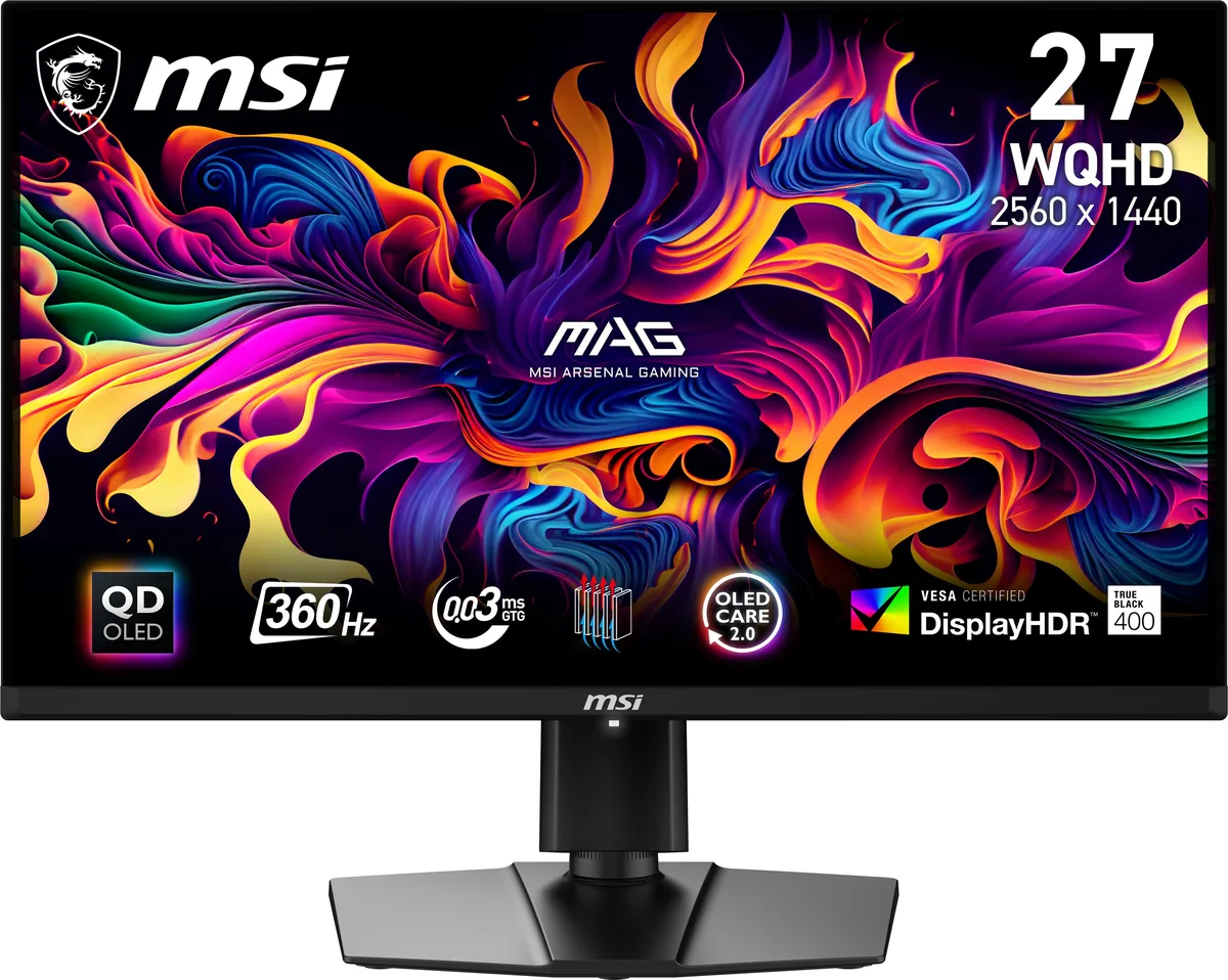 MSI MSI MAG 271QPX QD-OLED 27" 360Hz gaming monitor — product photo