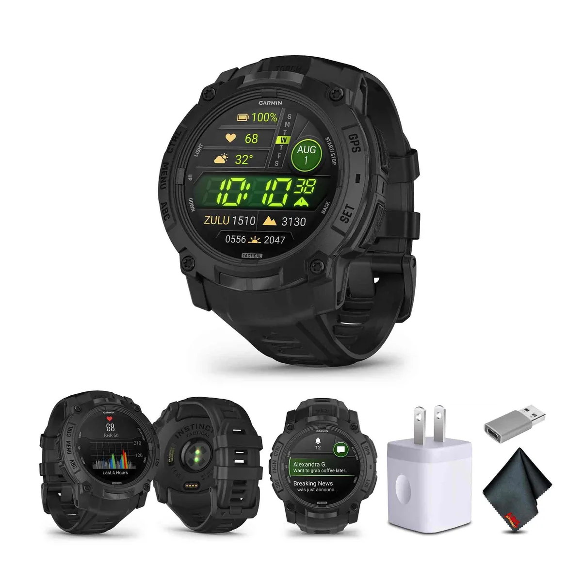 Garmin Garmin Instinct 3 50mm AMOLED Tactical Edition Bundle wearable technology — product photo