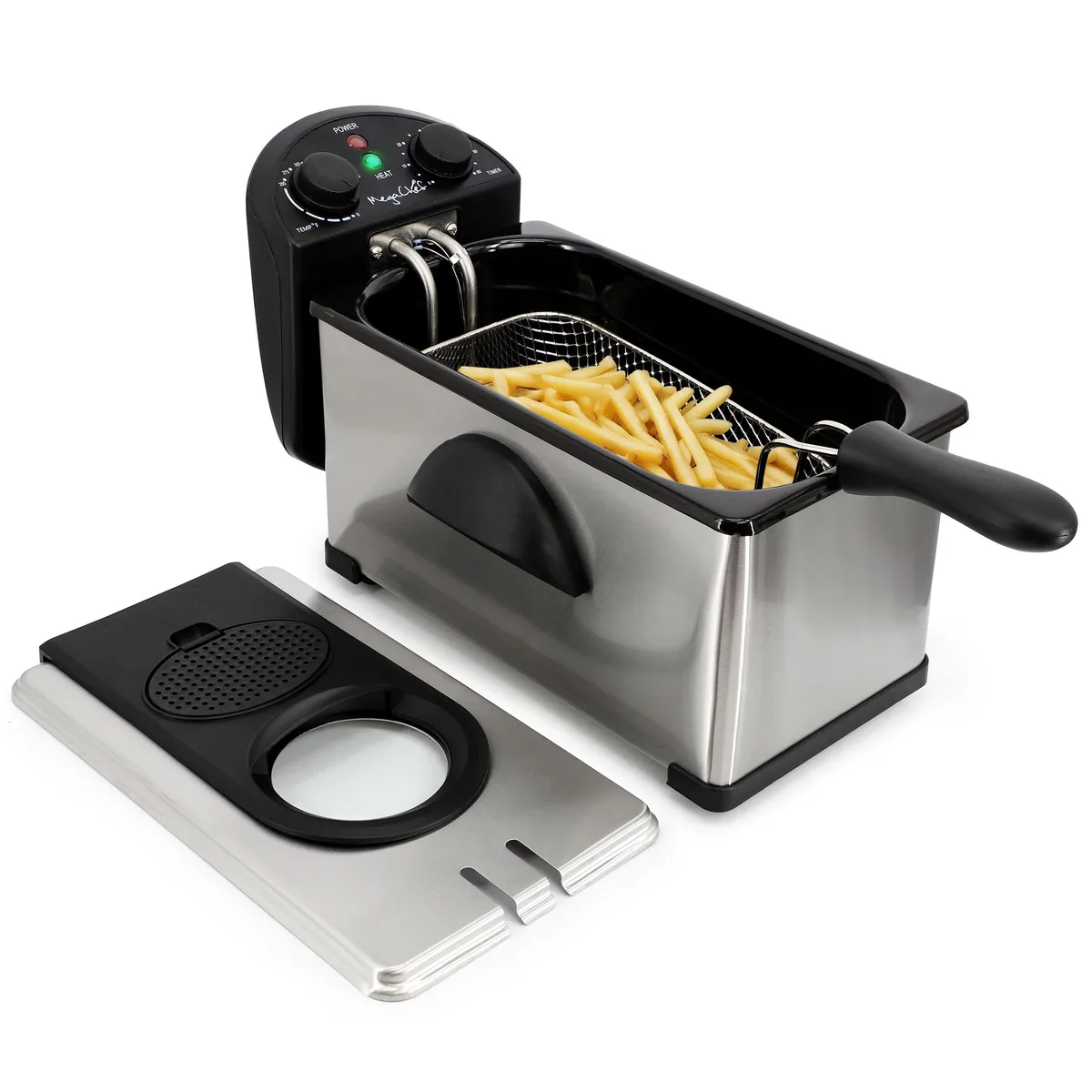 MegaChef MegaChef 510121818M 3.17 Quart Stainless Steel Electric Deep Fryer — product photo