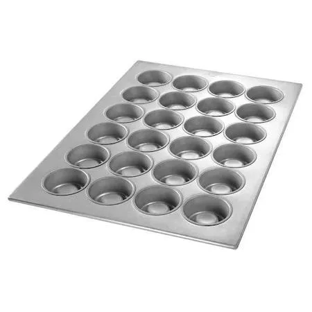 Silver aluminized steel shortcake pan with 24 moulds