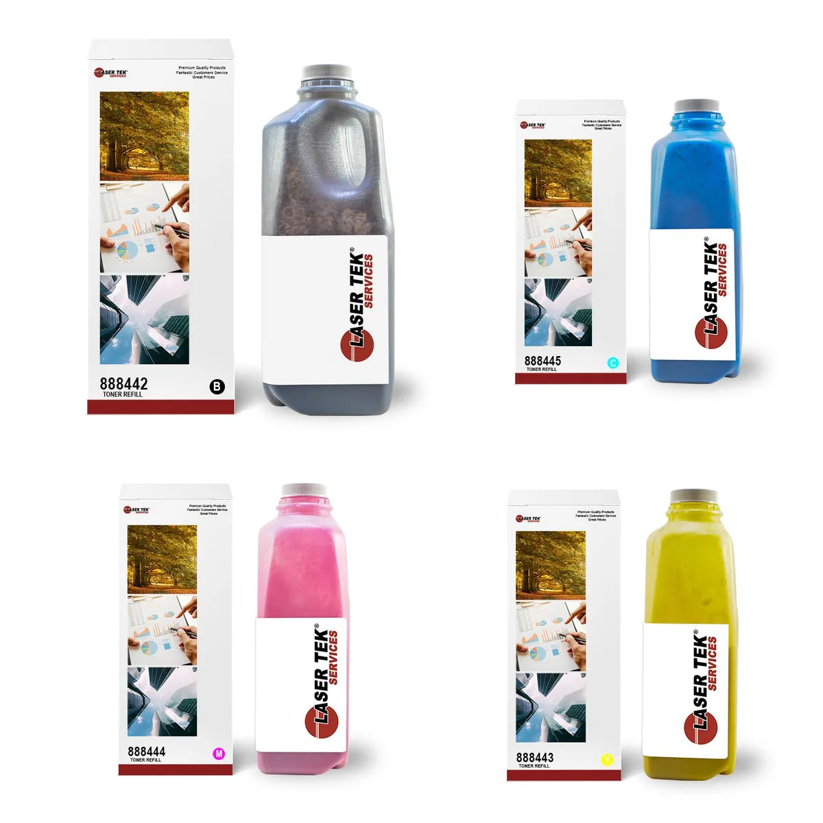Laser Tek Services Laser Tek Services 4 Pack Toner Refill Type 160 for Ricoh CL7000 CL7100 CL7200 CL7300 — product photo