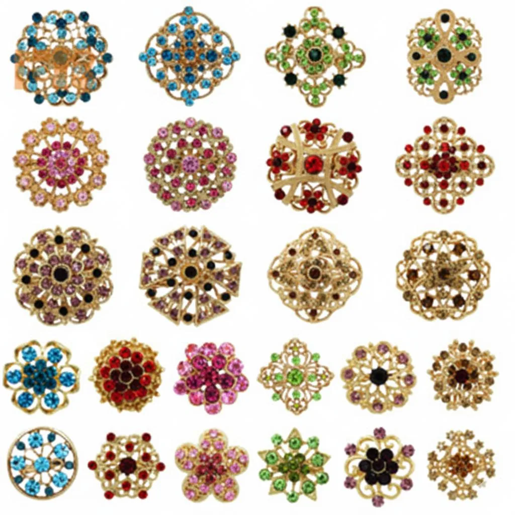The Perfect Part The Perfect Part 24pc Vintage Brooch Pin Lot 12pcs 3cmx3.5cm 12pcs 2cmx2.5cm Golden — product photo