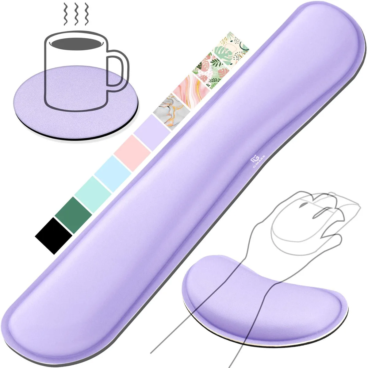 Gimars JDSBD05-02 3-Piece Wrist Rest Set Purple — product photo