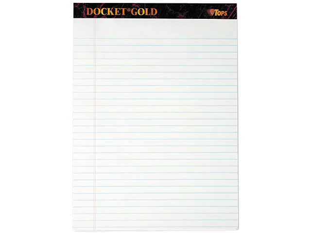 TOPS TOPS 63960 Docket Gold Legal Pad, 8.50" x 11.75", 50 Sheets, Dozen — תמונת המוצר