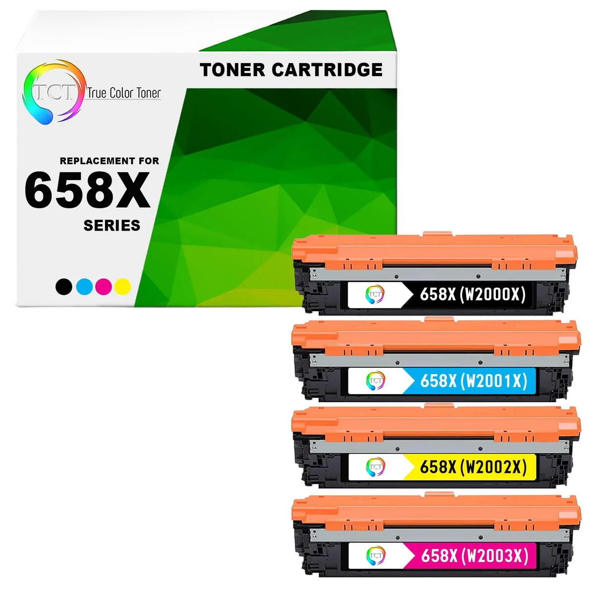 TCT TCT 658X toner cartridge 4-pack high yield W2000X W2001X W2002X W2003X — product photo