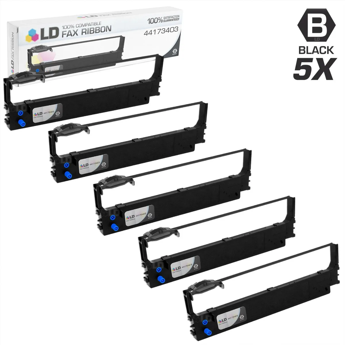 LD Products LD Products 44173403 5-pack Black Ribbon Cartridges for Okidata Microline 620 690 5720 — product photo