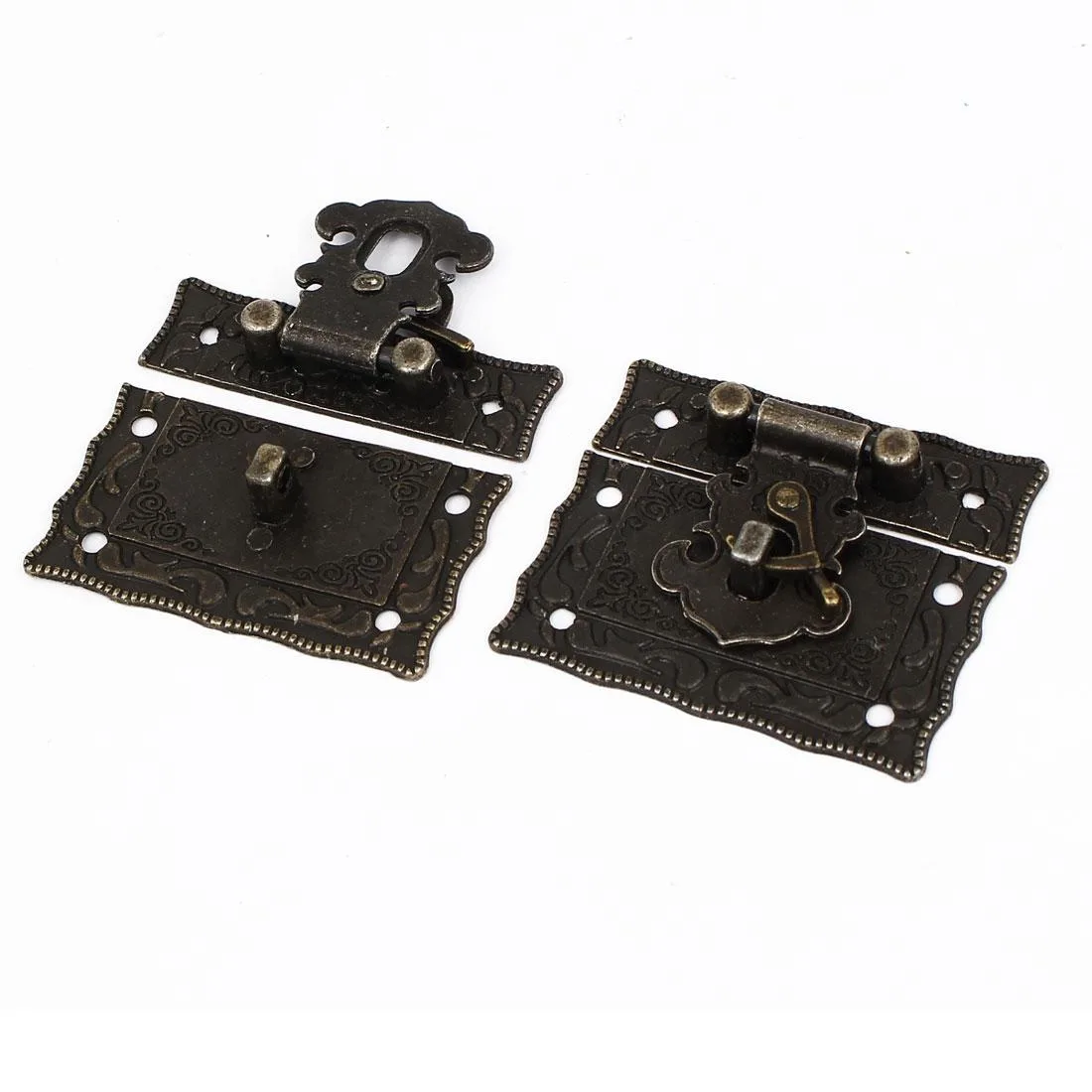 Antique bronze latch set, two pieces, 50x42x9mm