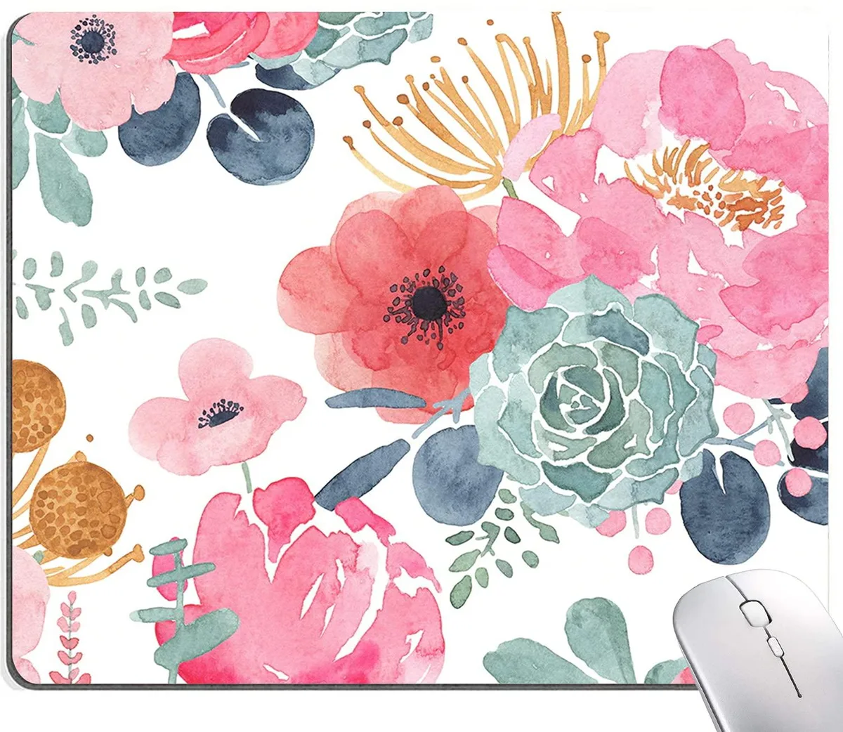  KUOSGM OLMP0705034 Mouse Pad 9.5×7.9 in Pink Flower — product photo