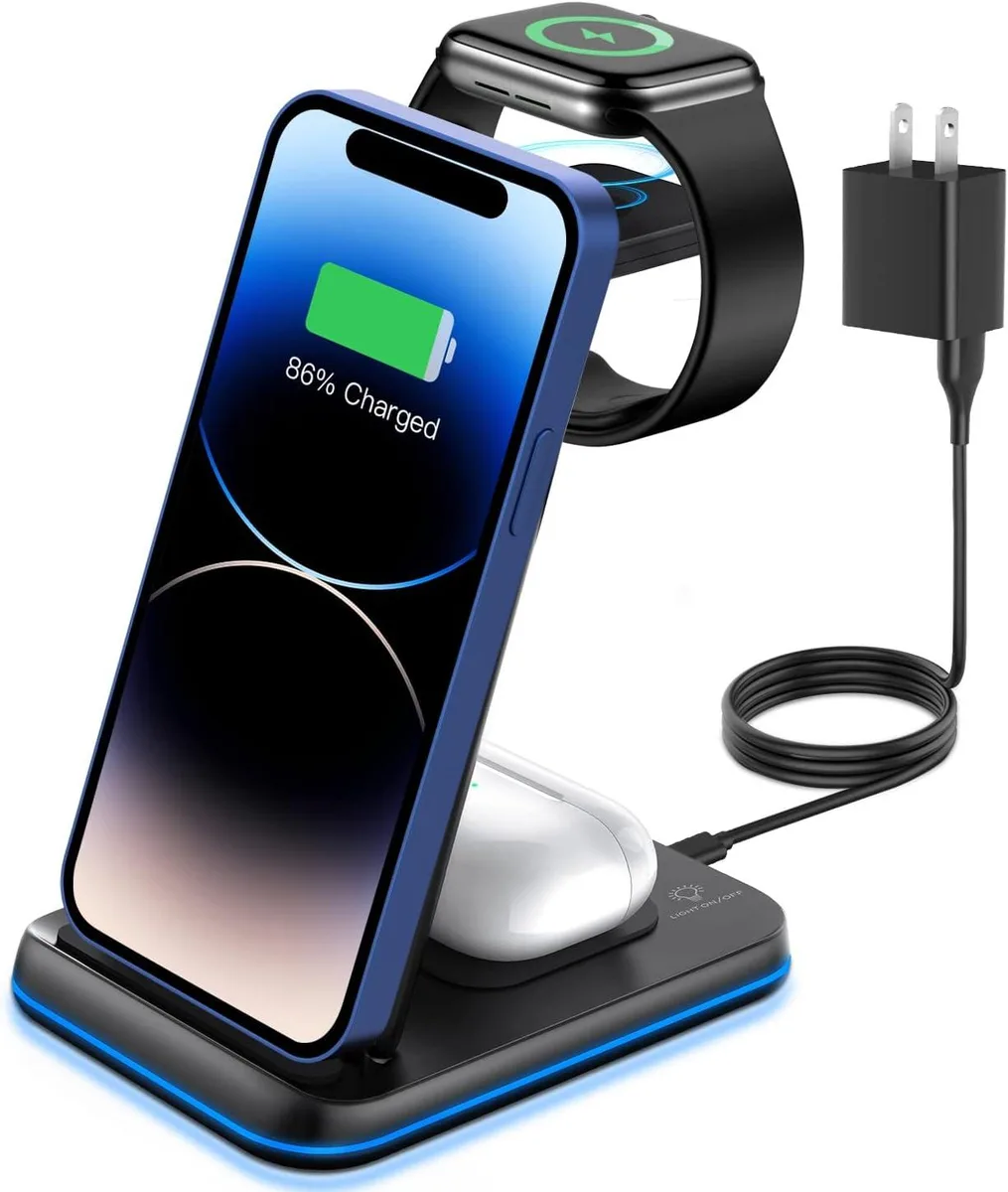 PISKEKAT PISKEKAT Foldable 3-in-1 Wireless Charger Kit — product photo