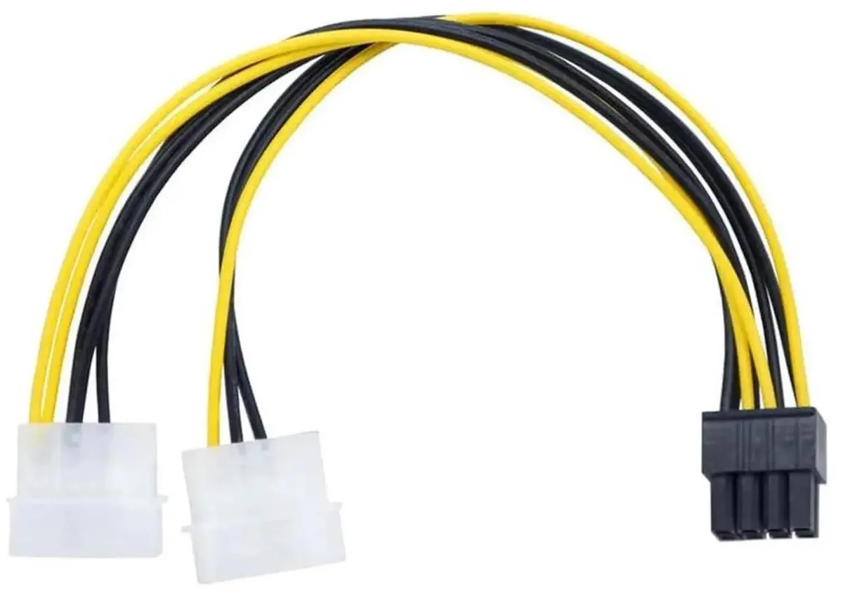 SMUGDESK SMUGDESK Dual 4 Pin Molex to 8 Pin GPU Power Cable 22cm — product photo