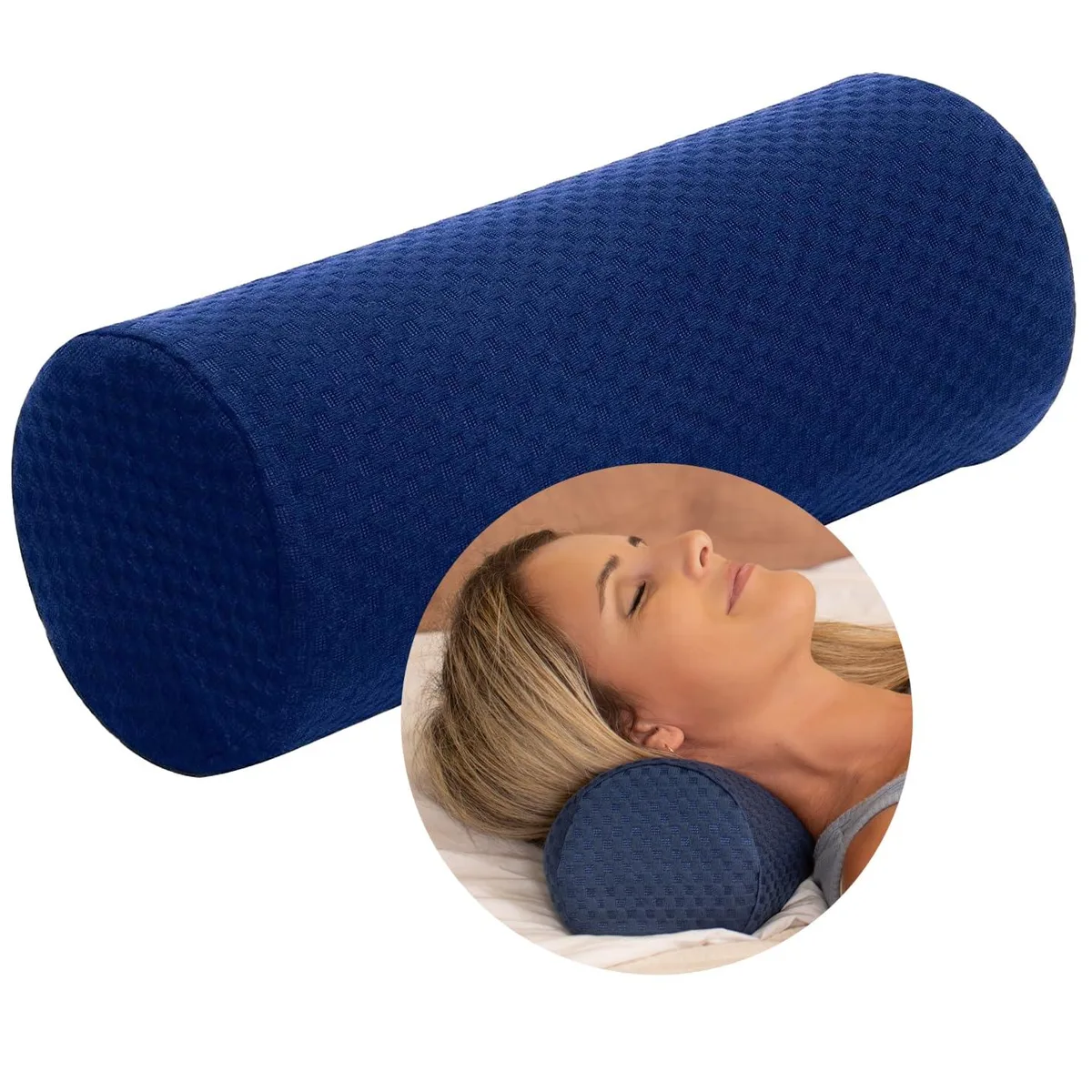 Cylindrical black memory-foam neck roll, small size, pack of ten