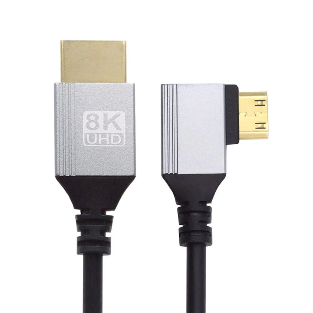 LORDWORLD LORDWORLD Mini HDMI 2.1 Cable 90° Left Angled Type-A to Type-C 8K 48Gbps 0.5m — product photo