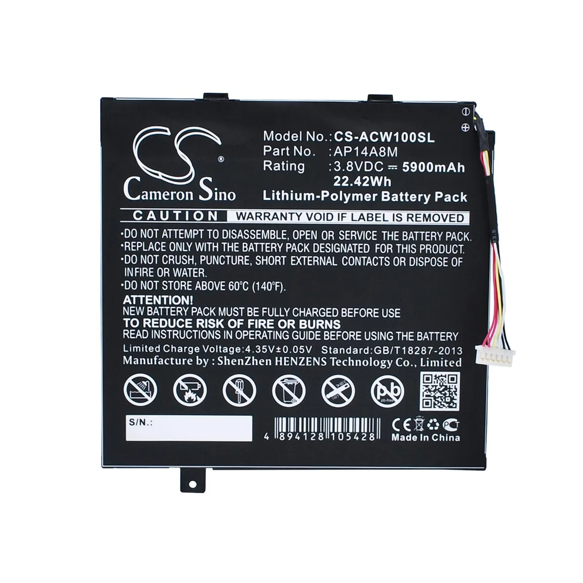 Cameron &amp; Co Cameron &amp; Co DS-CS-ACW100SL 5.9 Ah Battery Accessory — product photo