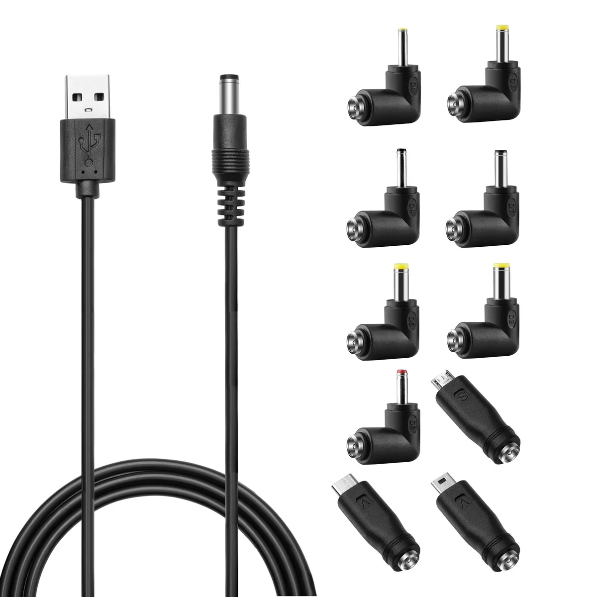 Netgear HARBENDIU2 USB to DC 5.5x2.1mm Cable 10 Tips 3.3ft — product photo